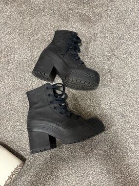 Converse Black Platform Lace-Up Ankle Boots